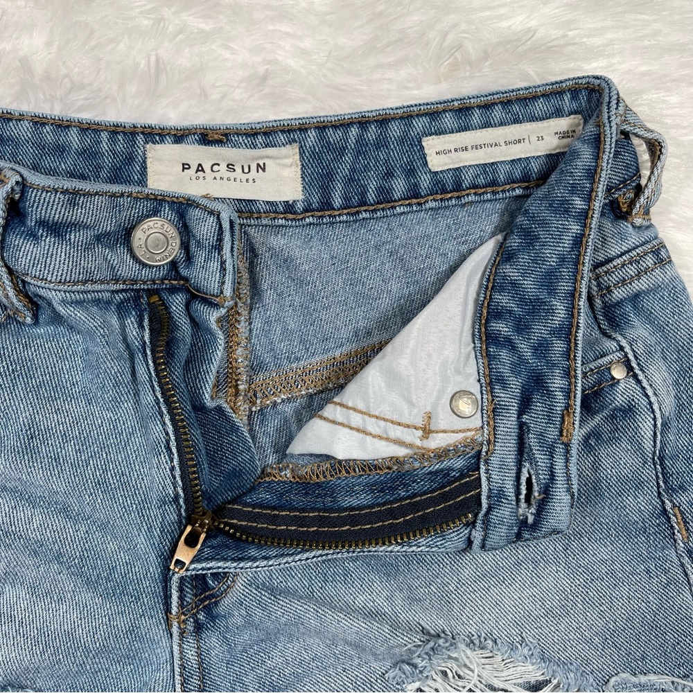 Women’s Pacsun High-Rise Festival Denim Shorts Sz 23 - Picture 2 of 6